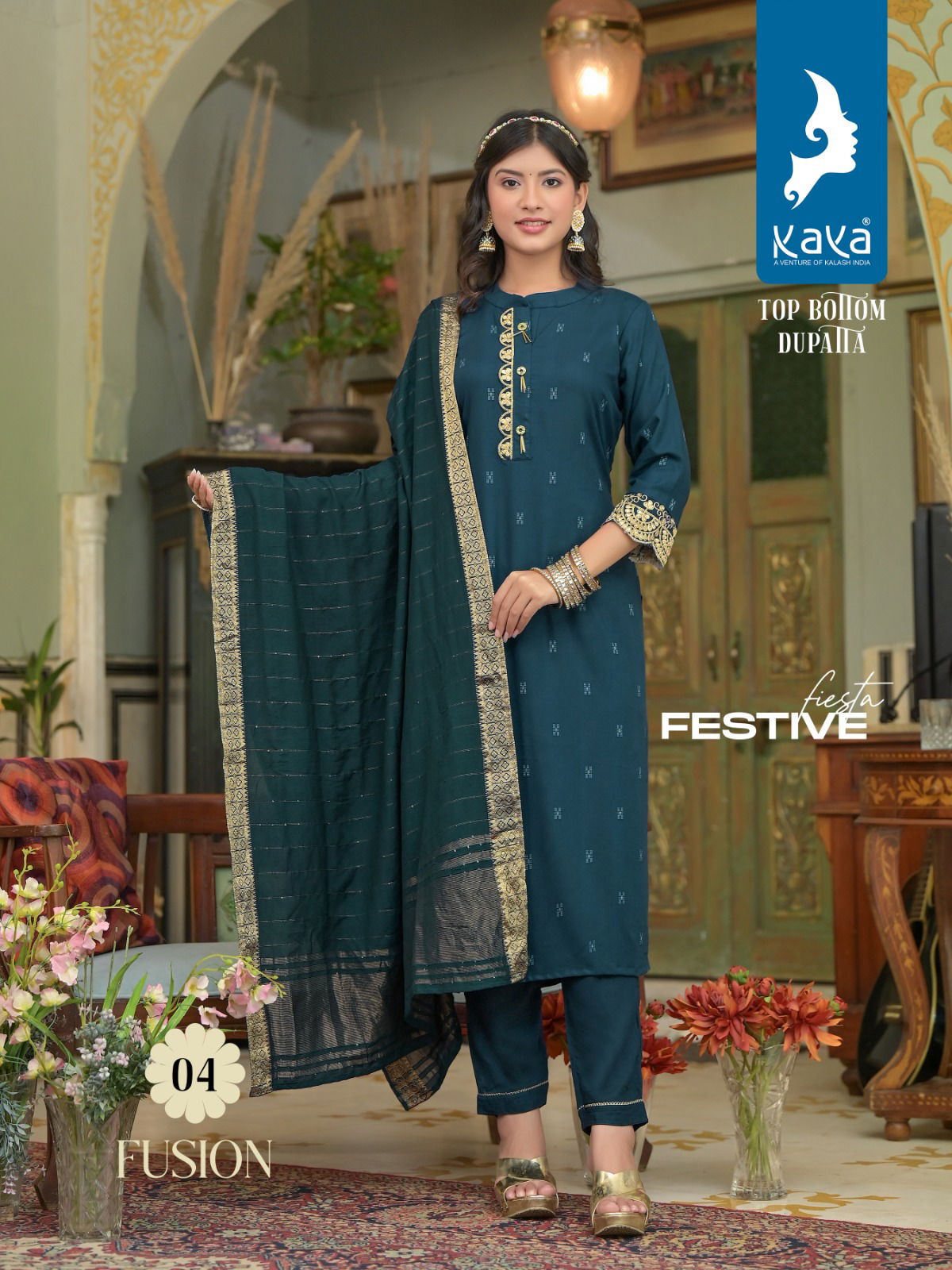 Kaya Fusion Rayon Designer Readymade Suits Catalog